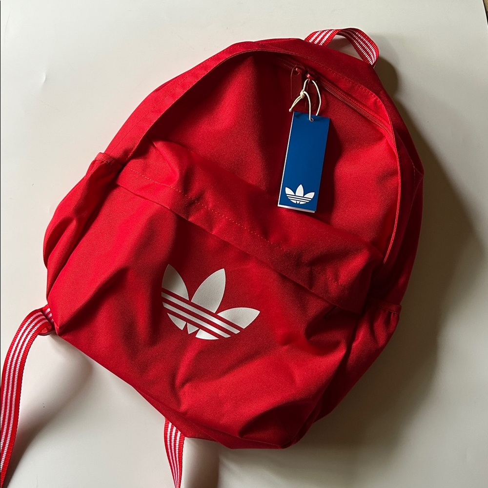Adidas Logo Backpack Red White - Picture 1 of 11